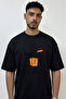 Chai Cigarette Design Printed Oversize Black T-Shirt