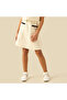 Collared Short Sleeves Blouse with Embellished Buttons - 3