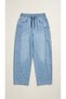 Plus Size Elastic Waist Pocketed Lycra Denim Mom Cut Women's Trousers - 2
