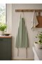 Green Striped Kitchen Apron Water Repellent Stain Resistant Fabric Colorfast Natural 100% Cotton Daily Kitchen Aprons with Neck and Waist Ties - 2