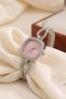Clays Women's Silver Straw Band Pink Dial Stone Detailed Elegant Quartz Wristwatch |   Minimal Luxury 2026 - 3