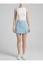 Women's Stylish Elastic Waist Zipper Slit Detailed Stretchy Mini Skirt