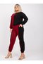 Compleu Dama Maneca lunga, Decolteu rotund, ex moda, Bordo