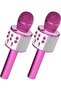 2-Pack Wireless Bluetooth Karaoke Microphones - Portable Handheld Mic with Speaker for All Ages (Purple)