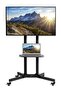 Black Rolling TV Cart for 32" to 65" LCD LED Plasma Flat Panel Screen | Mobile Stand with Wheels (STAND-TV03E)