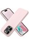 Soft Liquid Silicone Gel Case for iPhone 16 Pro Max - Full Body Shockproof Protection with Matte Finish & Soft Microfiber Lining (Sand Pink)