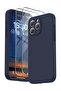 Liquid Silicone Case for iPhone 15 Pro Max with 2 Screen Protectors & Lanyard, Midnight Blue