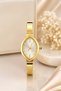 Besti̇e Women's Gold Steel Handcuff Watch Dial Geometric Oval Case Minimal Vintage Old Money Luxury Elegant Women's Wristwatch 2026