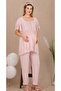 Buttoned Hollow Out Collar with Guipure Detail Comfortable Maternity & Postpartum 2-Piece Set - 2
