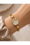 Goldas Women Gold Star Bracelet Watch Square Case with White Dial Steel Chain Luxury Vintage Elegant Female Wristwatch 2026 - 5