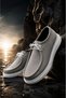 Men's Daily Orthopedic Stitched Sole Foggy Model Classic Shoes - 3