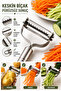 Stainless Steel Julienne Vegetable Peeler with Ergonomic Handle Potato Carrot Cucumber Peeler - 3