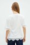 Loose T-Shirt with Lace on the Sleeves and Hem - 7