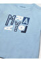 Baby Boy T-Shirt with Snap Fasteners on the Shoulder and Embossed Letter Logo - Light Blue - 3