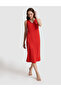 Red A-Line Knitted Dress 50324592-Vr030 - 3