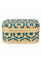 Handwoven Rectangle Bamboo Rattan Storage Box with Geometric Pattern | Decorative Organizer Box | 17×12×8 cm