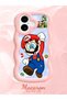 iPhone 17 Compatible Case Camera Protector Pink Silicone Couple Phone Case Mario Pattern - 2