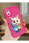 iPhone XS Compatible Case Camera Protector Red Silicone Couple Phone Case Cat Pattern