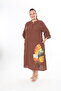 Women's Muslin Fabric Printed Plus Size Dress - 3