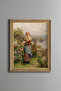 Knitting Enthusiast Young Woman - Vintage Patterned Painting - Slim Model