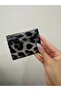 Women's Black Gray Snake Pattern Vegan Leather Slim Minimalist Card Holder Wallet Mini 6 Card Compartments 1 Medium Compartment Card Holder 8X10Cm - 4