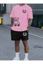 Unisex Oversize Shorts Set Short Sleeve T-Shirt Comfortable Fit Summer Casual Sports