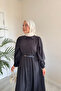 Molly Nelly Women's Elegant Long Dress with Buttoned Belt - 4