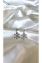 Women's Silver Color Stone Snowflake Dangle Earrings