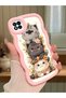 Redmi 10A Compatible Case Camera Protector Pink Silicone Couple Phone Case Cat Pattern