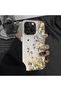 iPhone 14 Pro Max Compatible Silicone Edge Hard Back Case Couple Phone Case with Floral Pattern - 8