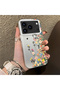 iPhone 17/18 Pro Max Compatible Silicone Edge Hard Back Case Couple Phone Case with Floral Pattern - 3