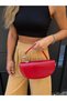 Metal ring detailed hand and shoulder bag red - 4