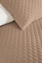 Mink Quilted Single Pique Set - Minimal Geometric Beige 160X220 cm Seasonal Bedspread - 3