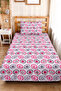 Pink Geometric Retro Teen Room Single Pique Set-Grey Retro 160X220 cm Quilted Bedspread - 5