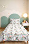 Pastel Rainbow Teen Room Single Pique Set-Panda Bulut Mint 160X220Cm Quilted Bedspread - 6
