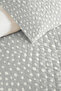 Gray Geometric Youth Room Single Pique Set - White Minimal 160X220 cm Quilted Bedspread - 3