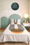 Mustard Geometric Modern Young Room Single Pique Set - Black 160X220 cm Quilted Bedspread