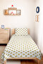 Geometric Yellow Young Room Single Pique Set - Modern White 160X220 cm Quilted Bedspread - 2