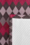 Fuchsia Geometric Retro Youth Room Single Pique Set-Burgundy Plaid 160X220Cm Quilted Bedspread - 7