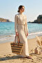 Striped Straw Bag - Cream |   Cnt2608-1