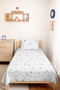 Elephant Patterned Pastel Children's Room Single Pique Set-Nordic Cloud Gray 160X220 cm Bedspread - 5