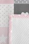 Pink Girls' Pique Set with Hearts and Polka Dots-Patchwork Gray Pastel Baby Room Bedspread-160X220 cm - 7