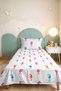 Seahorse Pastel Children's Room Single Pique Set - Colorful Marine 160X220 cm Quilted Bedspread - 6