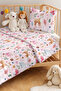 Pink Forest Animals Children's Room Single Pique Set - Pastel 160X220 cm Quilted Bedspread - 2