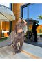 Women's Mink Patterned Crop Blouse Pants Beach Set - 3