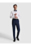 White Slim Fit Cotton Blend Stand Collar Tuxedo Shirt 50324587-Vr013 - 4