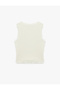 Bürümcük Fabric Textured Slim Fit Crew Neck Sleeveless Blouse - 4