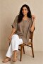Women's Button Detailed Pocketed Cotton Oversize Blouse 44-50 - 2