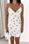 Rope Strap Short Shorts Dress Ecru - 2
