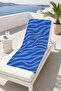Blue Wave Stripe Patterned 70X150 Beach Towel - 7